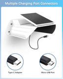 Low-Power Camera Solar Charging Mount, Solar Panel Charger Kit, Sun Rain Shield Cover, Type-C & Micro USB