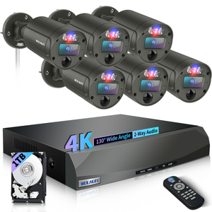 4K PoE Security Camera System, 8CH NVR with 6 Cameras, Flashing LED Alert, 130° Wide Angle, 2-Way Audio, IP66 Waterproof, Wired Home Surveillance, No Monthly Fee (Enjoy $20 Off Instantly)
