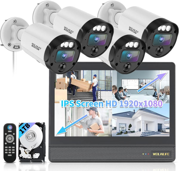 MiLinC ホームセキュリティシステム 720P HD ワイヤレスカメラ MiLinC セキュリティシステム 防犯カメラ 防犯センサー モニター