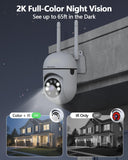 WEILAILIFE 【Audio bidireccional】 Cámara de seguridad WiFi 2K para interiores, cámaras inalámbricas de 360° para seguridad del hogar, cámara de videovigilancia para bebés, mascotas y perros