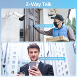 【5.0MP Audio Bidireccional】 Sistema de cámaras PoE, 6 cámaras IP PoE de 5MP, NVR de 8 canales, detección de movimiento, grabación 24/7, visión nocturna, resistente al agua IP67.