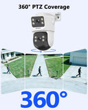4K POE Wired Security Camera System with NVR – Outdoor PTZ IP Cameras, Color Night Vision, 2-Way Audio, No Monthly Fee, Motion Detection, 360° View