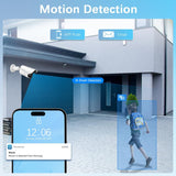 【5.0MP Audio Bidireccional】 Sistema de cámaras PoE, 6 cámaras IP PoE de 5MP, NVR de 8 canales, detección de movimiento, grabación 24/7, visión nocturna, resistente al agua IP67.