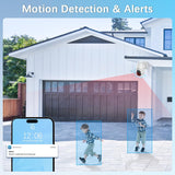 WEILAILIFE 【2-Way Audio & PTZ Digital Zoom 】 4K 8MP PoE IP Security Camera, Wired Outdoor & Indoor Security Cameras, Home Video Surveillance with 18.3m LAN Cable