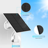 5V Solar Panel for Wireless Outdoor Security Camera, 5W Micro USB Solar Panel for Outdoor Rechargeable Battery Camera, IP66 Waterproof Solar Panels with 10ft Cable