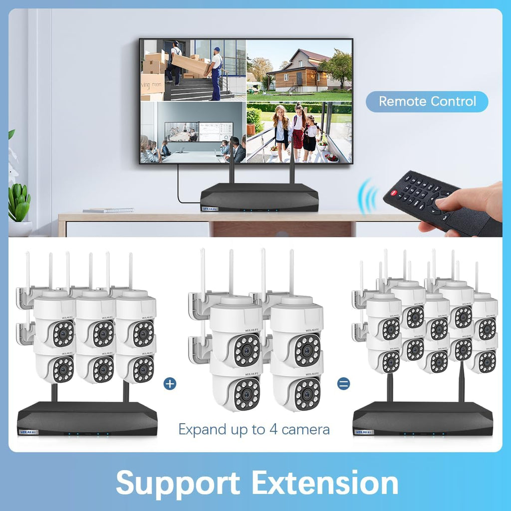 2-Way Audio Outdoor Wireless Security Camera System, 24 Hour