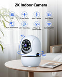 WEILAILIFE 【2-Way Audio】 2K Indoor WiFi Security Camera, 360° Wireless Cameras for Home Security, Baby/Pet/Dog Video Surveillance Camera