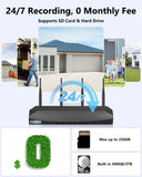 【2-Way Audio】 4MP PTZ Security Cameras Wireless Outdoor, WiFi Camera for Home Security, Home Video Surveillance System, Surveillance DVR Kits