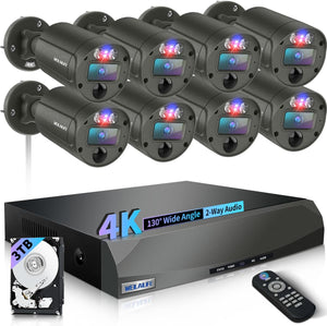 【2-Way Audio】 Outdoor Wired Security Camera System, Wired Cameras for Home Security, Home POE Video Surveillance Systems(Enjoy $20 Off Instantly)