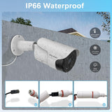 【5.0MP Audio Bidireccional】 Sistema de cámaras PoE, 6 cámaras IP PoE de 5MP, NVR de 8 canales, detección de movimiento, grabación 24/7, visión nocturna, resistente al agua IP67.
