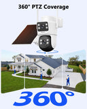 WEILAILIFE  4MP Solar Powered Extend PTZ Camera, Wireless Outdoor Security Cameras, WiFi Home Video IP Camera