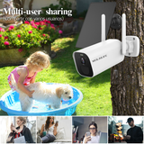Roll over image to zoom in 3.0 MP Wireless Solar Security Camera Outdoor, Solar Powered & Rechargeable Battery Powered. Surveillance Camera with P66 Waterproof/Color Night Vision/ AI Human Motion Detection/ 2-Way Audio