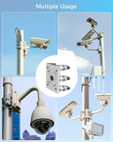 Universal Vertical Pole Corner Mount Bracket for Security Camera, Stainless Steel Pole Mount Adapter with 6 Loops, CCTV Cameras Mounting Brackets, Solar Panel Clamp
