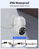 WEILAILIFE 【Audio bidireccional y zoom digital PTZ】 Cámara de seguridad IP PoE 4K de 8 MP, cámaras de seguridad con cable para exteriores e interiores, videovigilancia doméstica con cable LAN de 18,3 m