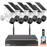 Load image into Gallery viewer, WEILAILIFE 【2-Way Audio &amp; Wire-Free Solar Powered】 Outdoor Solar Battery Wireless Security Camera System 2-Antenna Enhanced WiFi Surveillance Camera System,10 Channel Home Video Surveillance