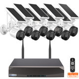 Load image into Gallery viewer, WEILAILIFE 【2-Way Audio &amp; Wire-Free Solar Powered】 Outdoor Solar Battery Wireless Security Camera System 2-Antenna Enhanced WiFi Surveillance Camera System,10 Channel Home Video Surveillance