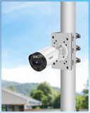 Universal Vertical Pole Corner Mount Bracket for Security Camera, Stainless Steel Pole Mount Adapter with 6 Loops, CCTV Cameras Mounting Brackets, Solar Panel Clamp