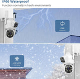 WEILAILIFE 【Dual Lens Linkage & 2-Way Audio】 2K 4MP Outdoor Wireless PTZ Security Camera,360° View, 2.4/5GHz WiFi Home Security Cameras with Auto Tracking, IP66 Waterproof, SD/Cloud Storage.