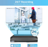 【Dual Antenna Enhanced & PIR Motion Detection】 2-Way Audio 5MP Outdoor Wireless Security Camera System, WiFi Video Surveillance, Home Security Cameras NVR