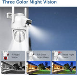 WEILAILIFE 【Dual Lens Linkage & 2-Way Audio】 2K 4MP Outdoor Wireless PTZ Security Camera,360° View, 2.4/5GHz WiFi Home Security Cameras with Auto Tracking, IP66 Waterproof, SD/Cloud Storage.