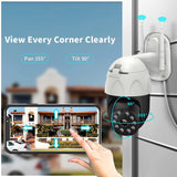 Home Outdoor PTZ Wireless Security Camera（1 Pack） Two Way Audio 3.0 Megapixel Pan Tilt WiFi Surveillance Dome Cam with Night Vision