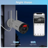 【2-Way Audio】Outdoor Wireless Security Camera System, Home WiFi Video Surveillance Systems