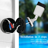 (ABS New) Security Camera Junction Box,Security Camera Bracket Outdoor,Plastic Waterproof Security Camera Mount Hide Cable Junction Box for Arlo Solar Panel Flip Cover Cable Cover