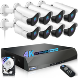【90ft Super Night Vision & 130°Ultra Wide-Angle】 2-Way Audio 5MP Outdoor Wired Security Camera System, Home Video Surveillance & Hard Wire Camera System
