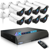 【90ft Super Night Vision & 130°Ultra Wide-Angle】 2-Way Audio 5MP Outdoor Wired Security Camera System, Home Video Surveillance & Hard Wire Camera System