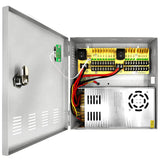 Load image into Gallery viewer, CCTV Power Supply 18 Channel Port Box,CCTV DC Distributed Power Box Supply Output AC to DC 12V 30A,AC Plug and Lock for Security Cameras, DVRs, IP Cameras, CCTV Cameras