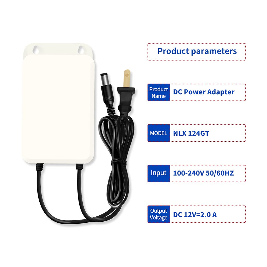 12V 1A DC Power Supply Adapter for IP/CCTV Security Camera, Output DC 12V 1000mA, Input AC 100V-240V/50 or 60Hz, US Plug,10ft AC to DC Power Cord (White)