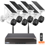 Load image into Gallery viewer, 【2-Way Audio &amp; Wire-Free Solar Powered】 Outdoor Solar Battery Wireless Security Camera System 2-Antenna Enhanced WiFi Surveillance Camera System,10 Channel Home Video Surveillance